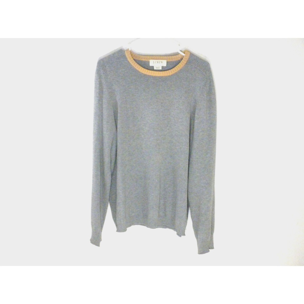 J Crew Sweater Mens L Gray Pullover Crewneck Long Sleeve Lightweight‎ Ribbed Hem